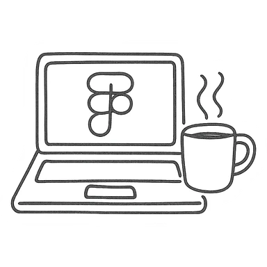 laptop + figma + coffee sticker