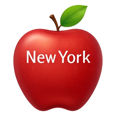 Manzana con el nombre de New York dentro sticker
