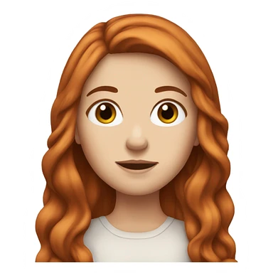 white girl with long auburn hair  sticker