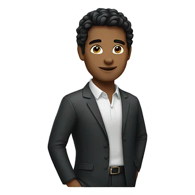 smart person in dark hair sticker