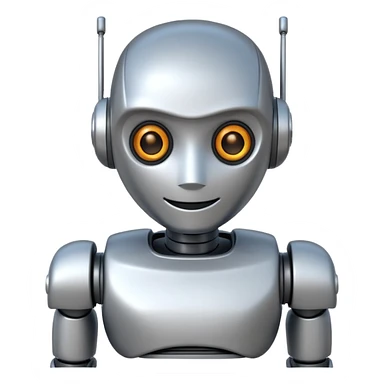 Crée-moi un robot sympathique, pour un chatbot moderne, je veux uniquement la tête sans le corps sticker