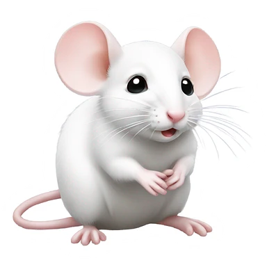Cute little white mouse giving kiss sticker