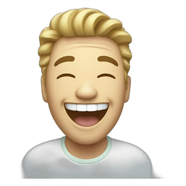 laughing person who is grabbing mint sticker