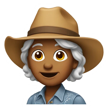 grandma in cowboy hat sticker