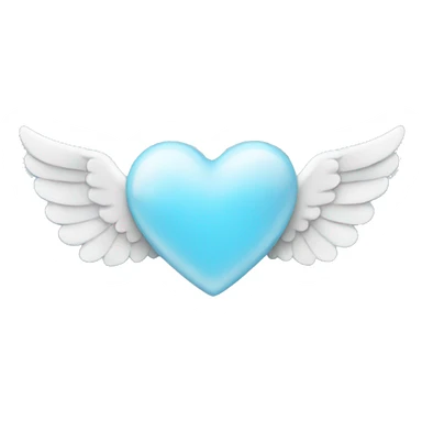 Light blue heart with angel wings sticker