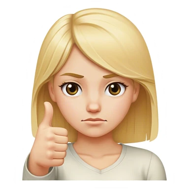 Blond Girl giving thumbs down sticker