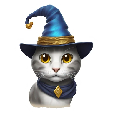 cat with wizard hat sticker