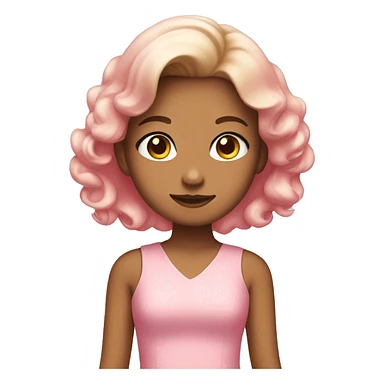 cute girl wearing pink dress sticker