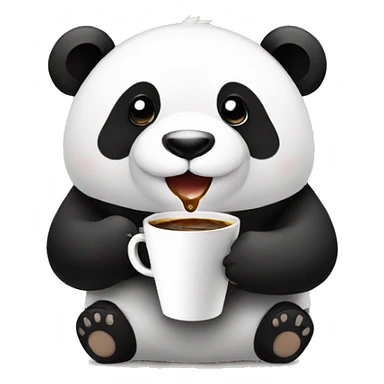 Panda with coffe sticker