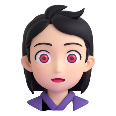 Japanese anime inspired character with exaggerated features sticker