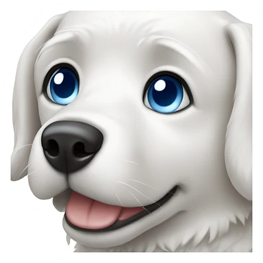 White dog with blue eyes sticker