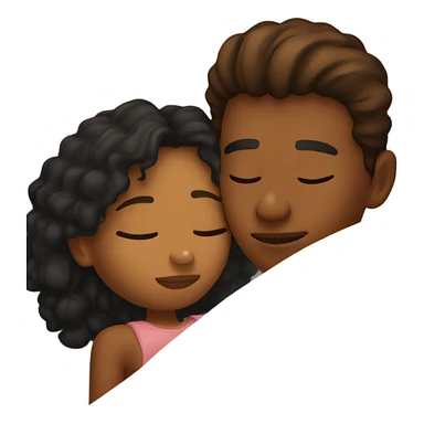 Kissing a brown girl goodnight on the forehead as she lays in bed sticker