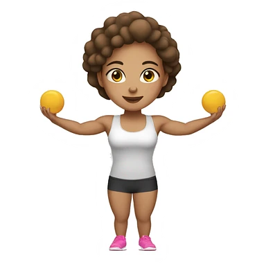 light skin color women lifing weight  sticker