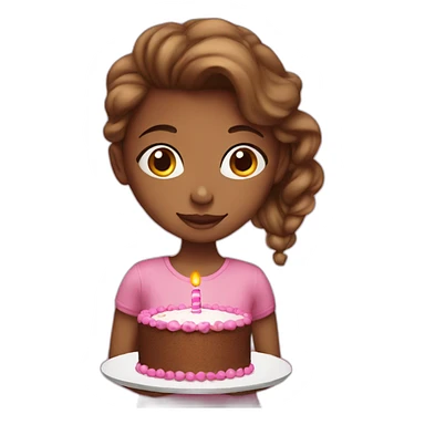 girl with cake sticker