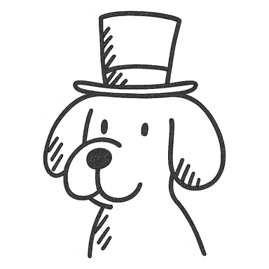 dog with a tophat sticker