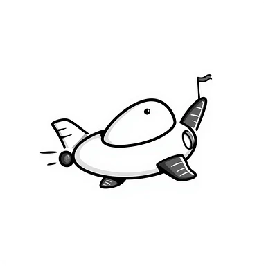 Hand-drawn spaceship with an oversized round middle section like a pregnant belly, small wings, and rocket engines sticker
