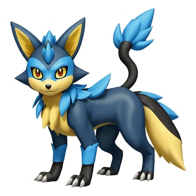 Zeraora-Lucario-Luxray-Fakémon-hybrid-creature (full body)  sticker