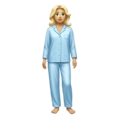 Blonde lady with light blue pijamas and sleepers sticker