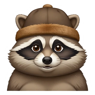 A fat raccoon with a hat on his head sticker