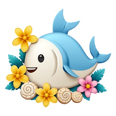 un sobre de dinero cerrado con flores y comhas de mar sticker