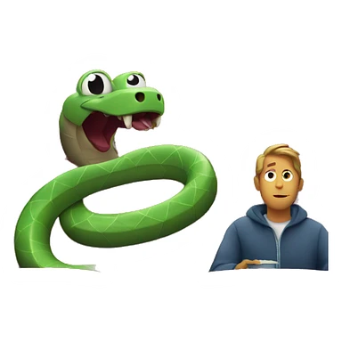 Snake watching a movie sticker