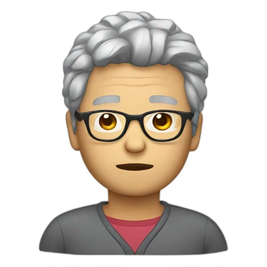 Chinese grey hair wear glasses thumb down sticker