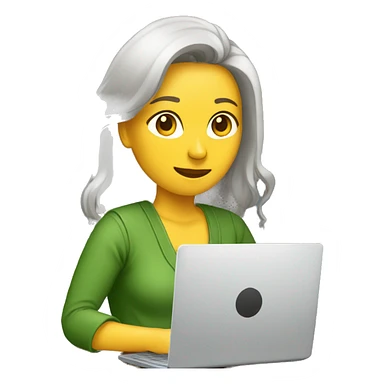mujer en una pc sticker