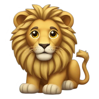 Chat sur lion sticker