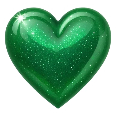 heart with green glitter sticker