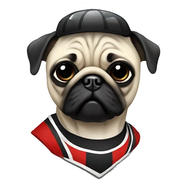 Pug in a hockey mask  sticker