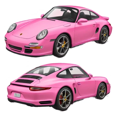 Pink Porsche from two sides sticker