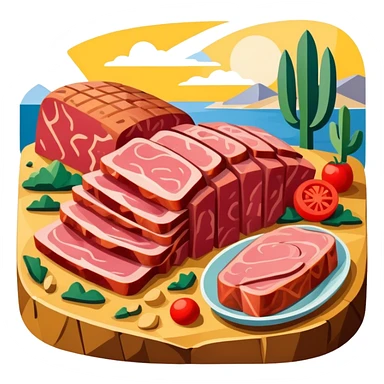 picasso abstract art SPAM MEAT Landscape  sticker