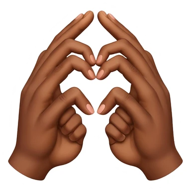two hands forming a heart, brown sticker