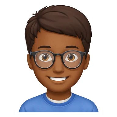 homme avec lunette brun  adolescent sticker