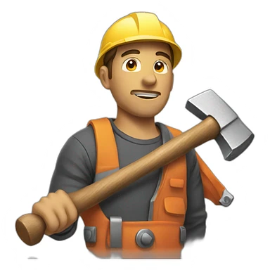 Men with hammer  sticker