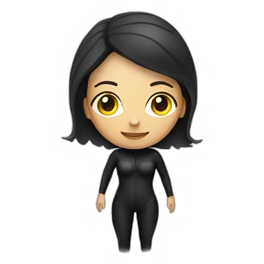 scubadiver woman, with black suit sticker