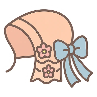 minimalist icon of a Slovak 'čepiec' (bonnet) in pastel-toon style sticker