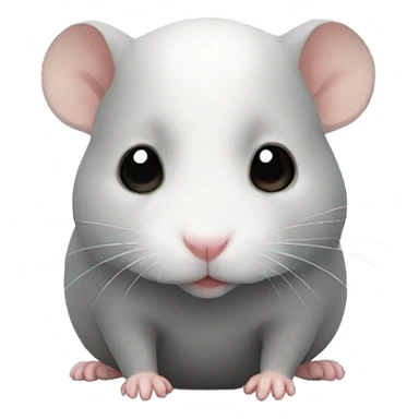 bald black tiny hamster  sticker
