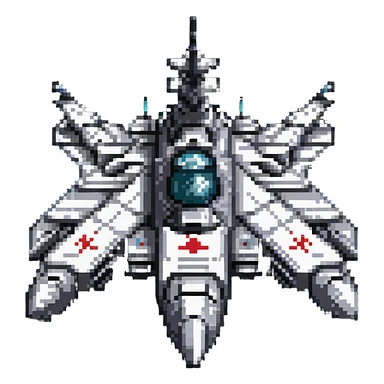 massive battleship-style space cruiser with weapon turrets sticker