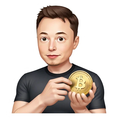 Elon musk holding dodge coin sticker