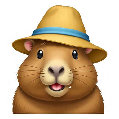 cappybara with a funny hat sticker