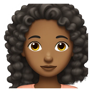 brown skin girl sleeping with black long curly hair sticker