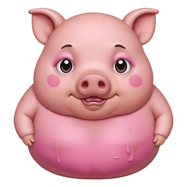 fat pig wearing swaet sticker