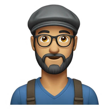 guy with flatcap, glasses and beard sticker
