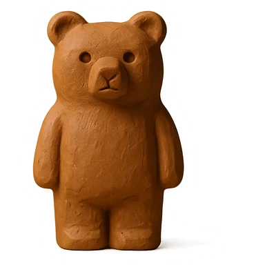 small wooden bear totem in claymation style sticker