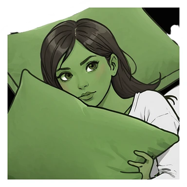 sleeping beauty brunette white girl with a silk pillow sticker