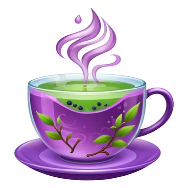 Berry green tea in a steaming cup sticker