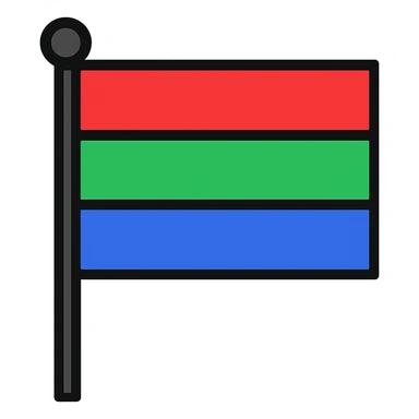 Increase the saturation of the flag colors, keep the same design and style, no text, with no background. The style should remain consistent with the original image. sticker