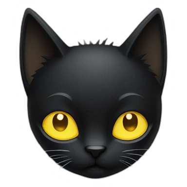 Black cat with spiky fur and big yellow eyes sticker