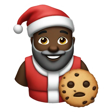 black santa with a cookie sticker